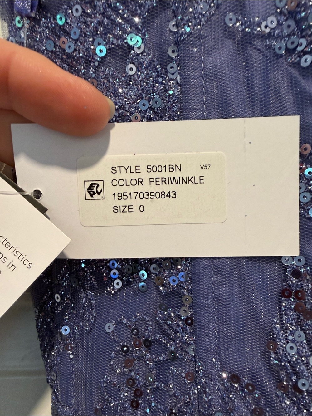 NWT Blondie Nites Sparkling Lavender Spaghetti Strap Prom Dress - Picture 3 of 10